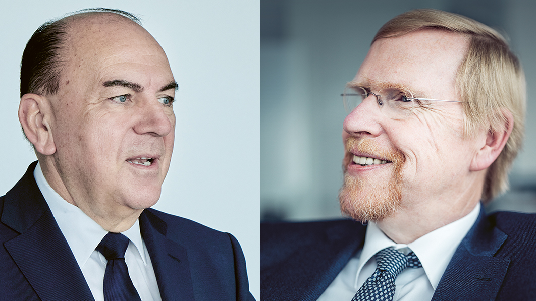 Portraitfotos von Axel Weber und Thomas Mayer